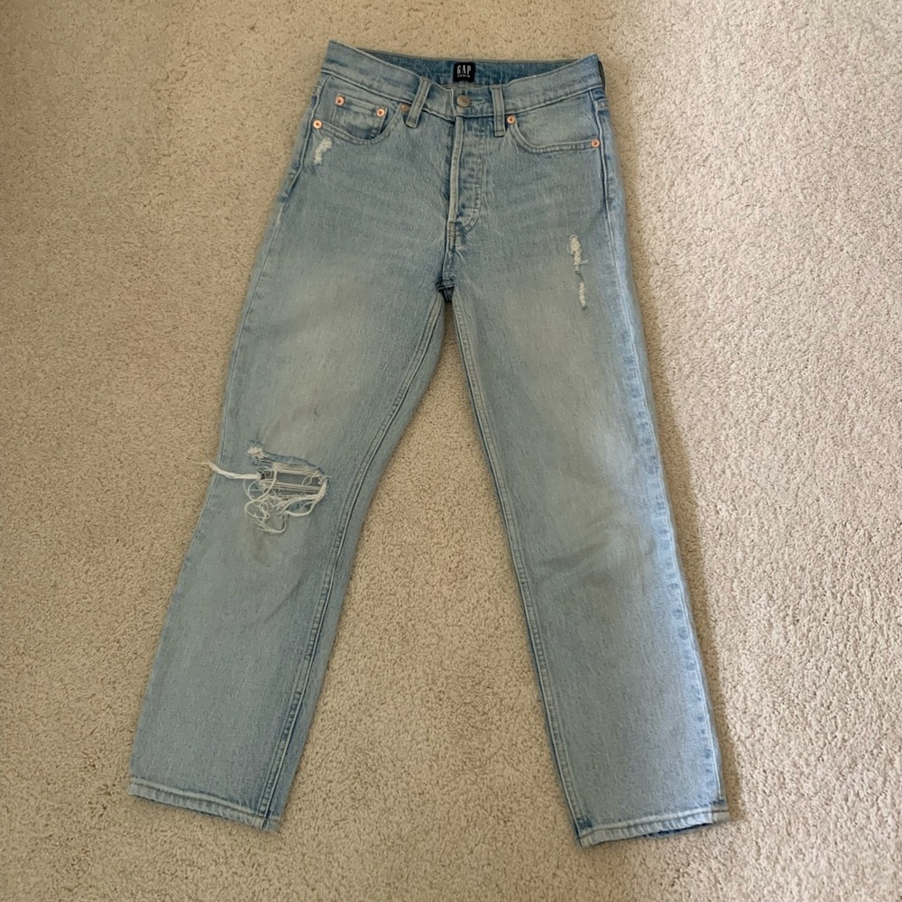 Gap High Rise Cheeky Straight - 24P, light wash